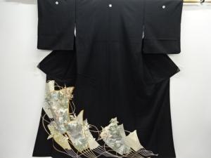 扇に寺塔風景模様留袖(比翼付き)